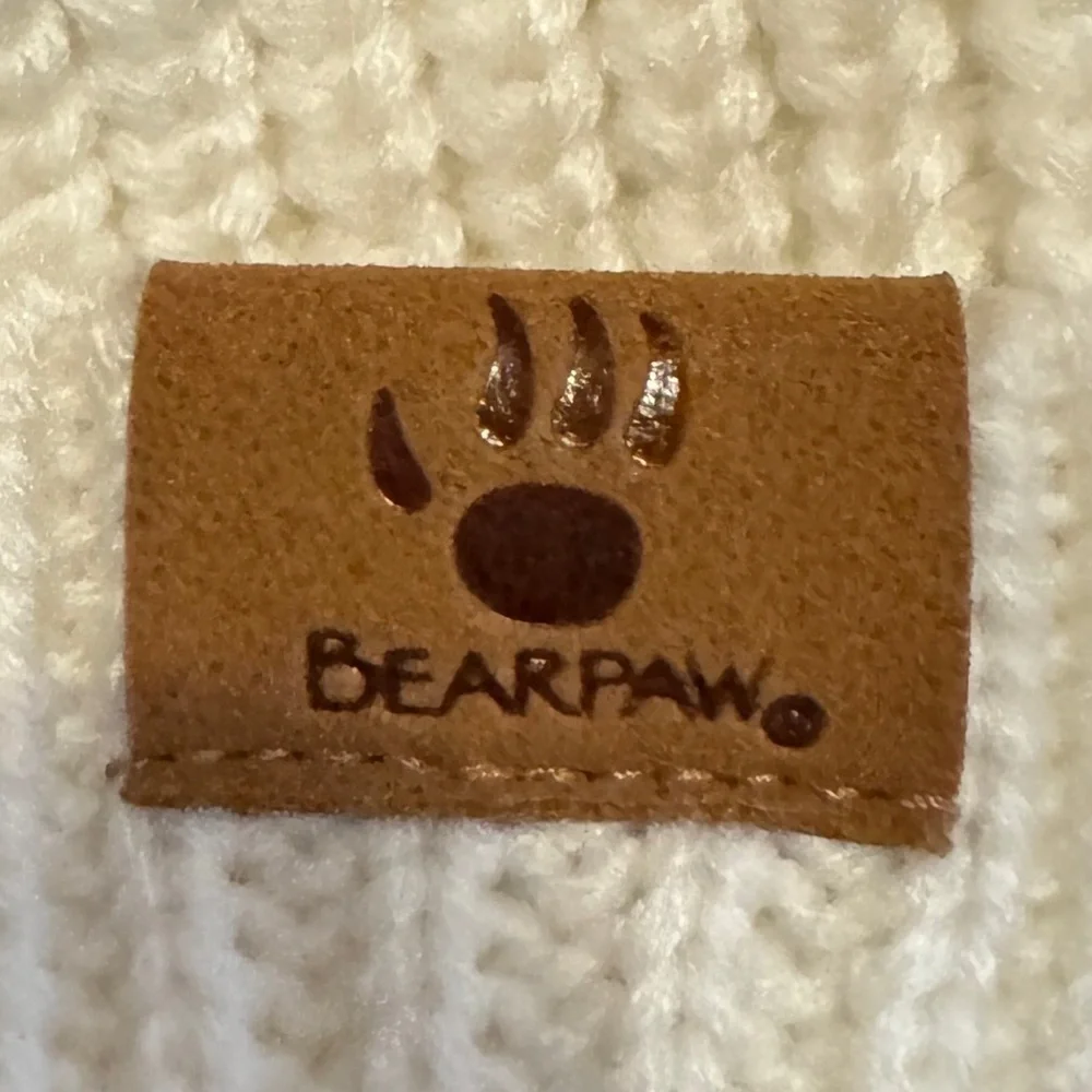 BearPaw White Knit Beanie